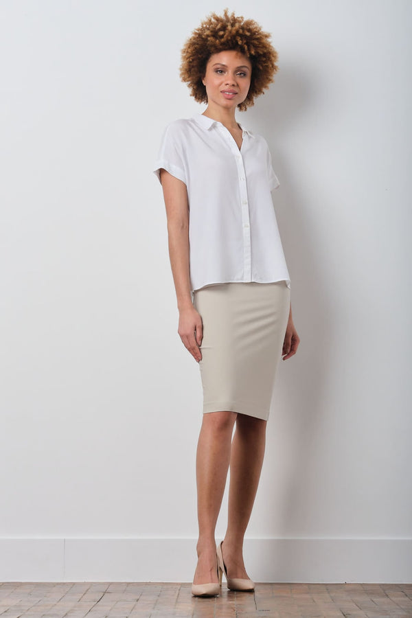 avenue montaigne PULL ON SKIRT 2-Way Stretch Beige