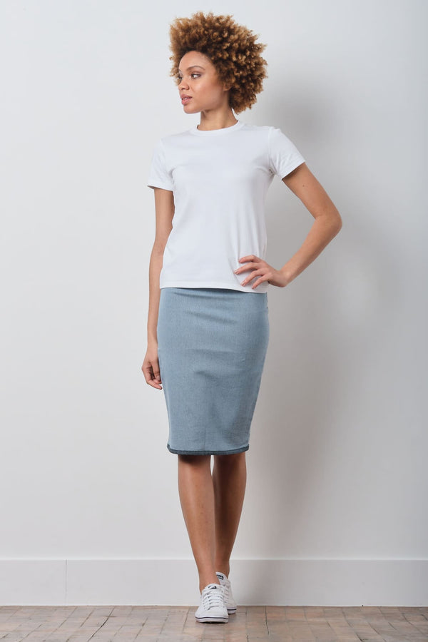 avenue montaigne PULL ON SKIRT Striped Denim