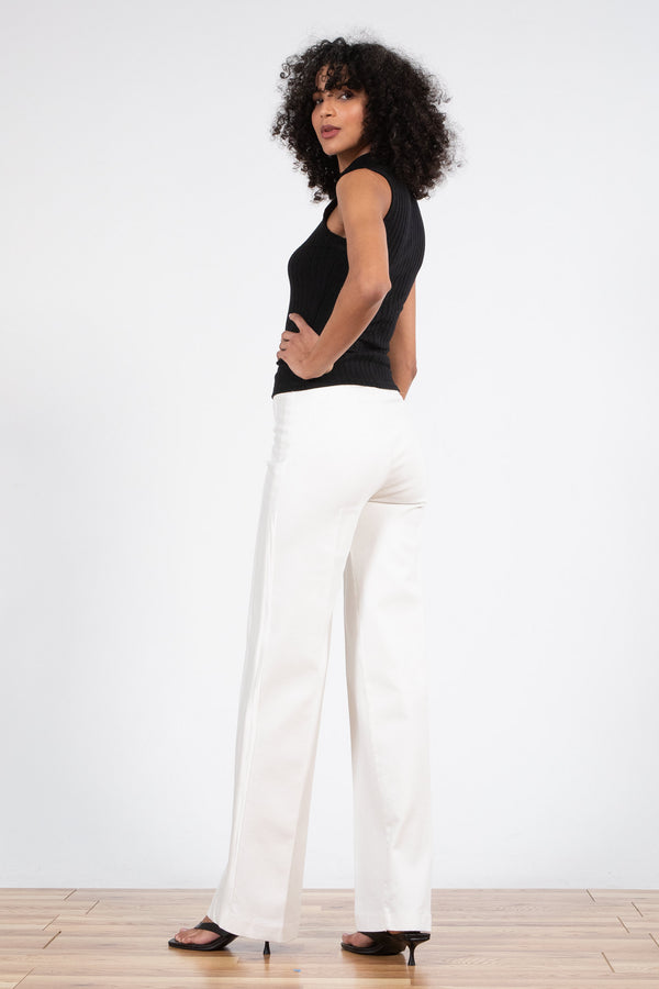 Avenue Montaigne FLAVIA Off-White Denim With Satin Band