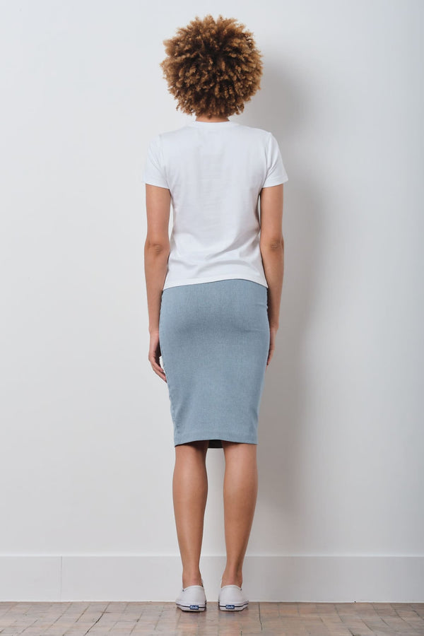 Avenue Montaigne PULL ON SKIRT Stripped Denim Reghem