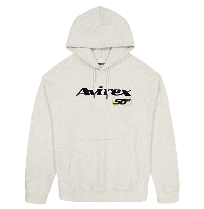 avirex 50TH ANNIVERSARY HOODIE OATMEAL HEATHER