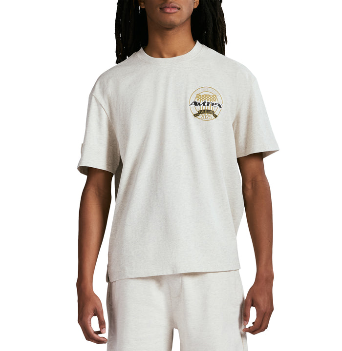 Avirex 50TH ANNIVERSARY TEE OATMEAL HEATHER