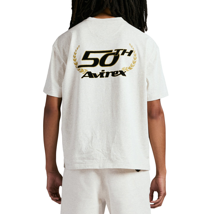 Avirex 50TH ANNIVERSARY TEE OATMEAL HEATHER