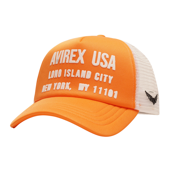 avirex AVIATOR TRUCKER HAT ORANGE