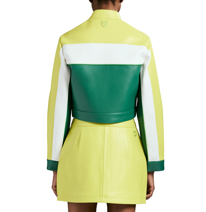 Avirex CROPPED COLORBLOCK MOTO JACKET S