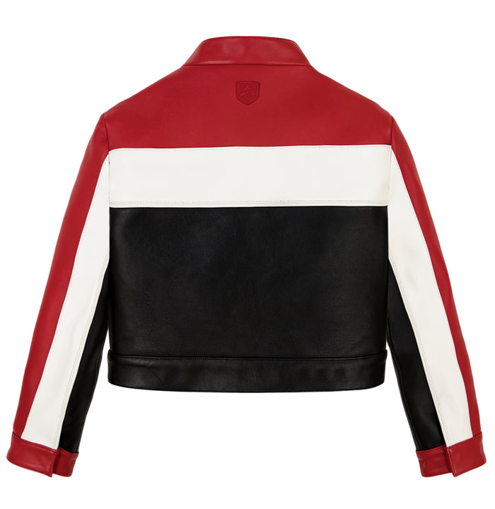 Avirex CROPPED COLORBLOCK MOTO JACKET S