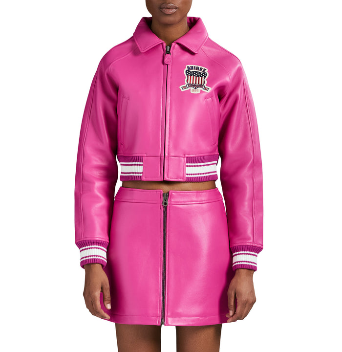 Avirex CROPPED ICON JACKET BERRY