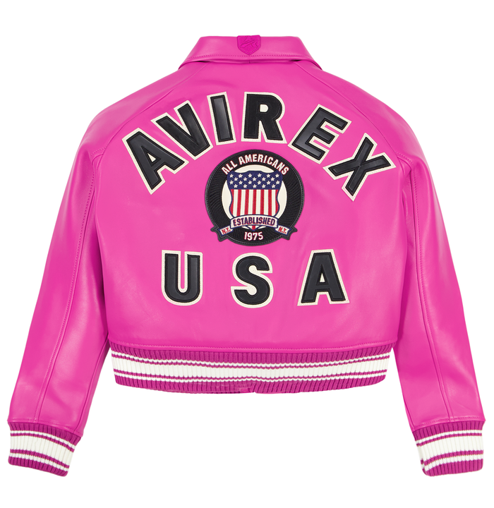 Avirex CROPPED ICON JACKET BERRY