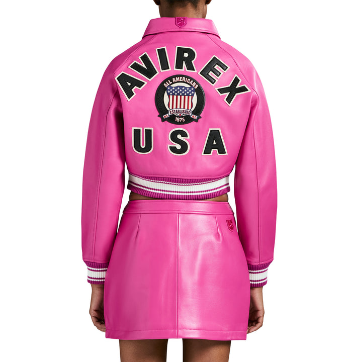 Avirex CROPPED ICON JACKET BERRY