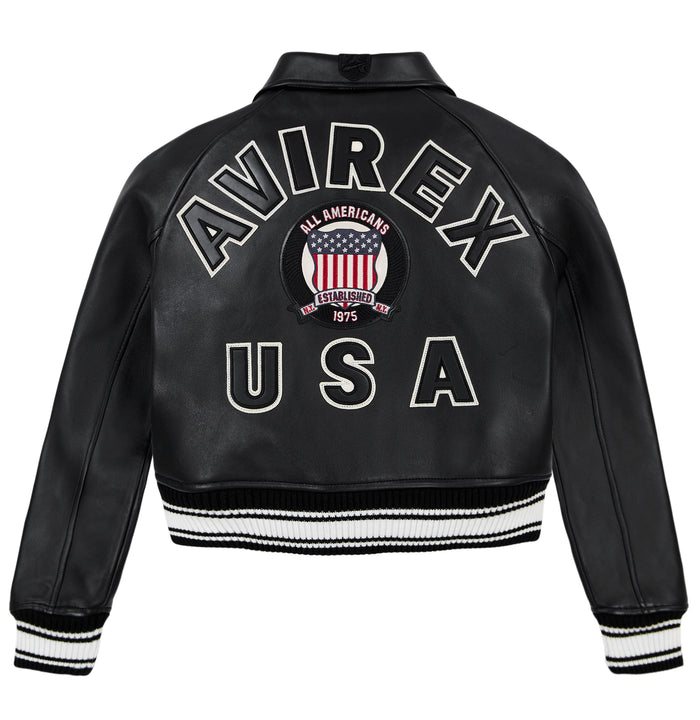 Avirex CROPPED ICON JACKET JET BLACK