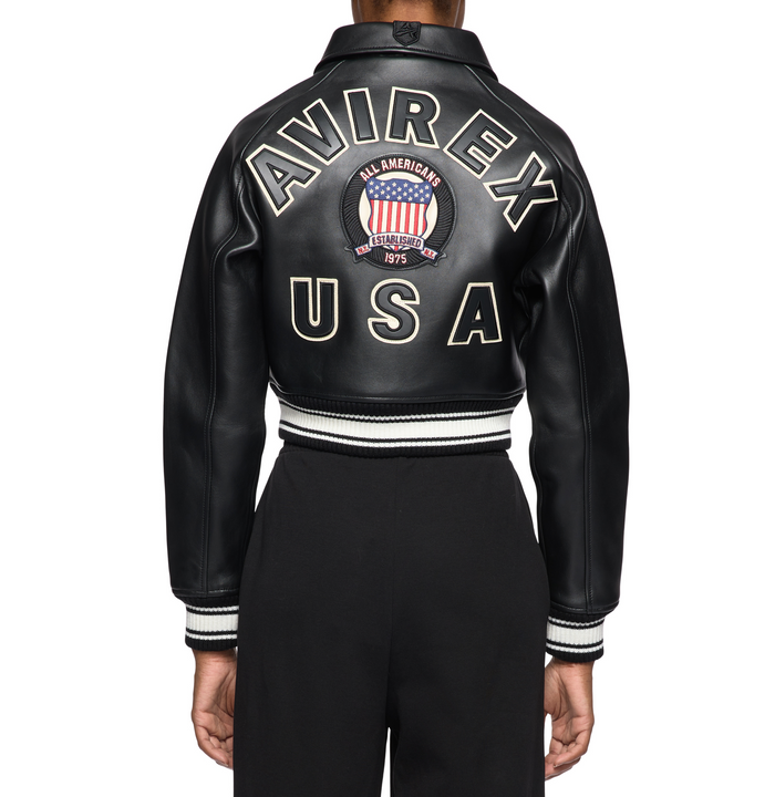 Avirex CROPPED ICON JACKET JET BLACK