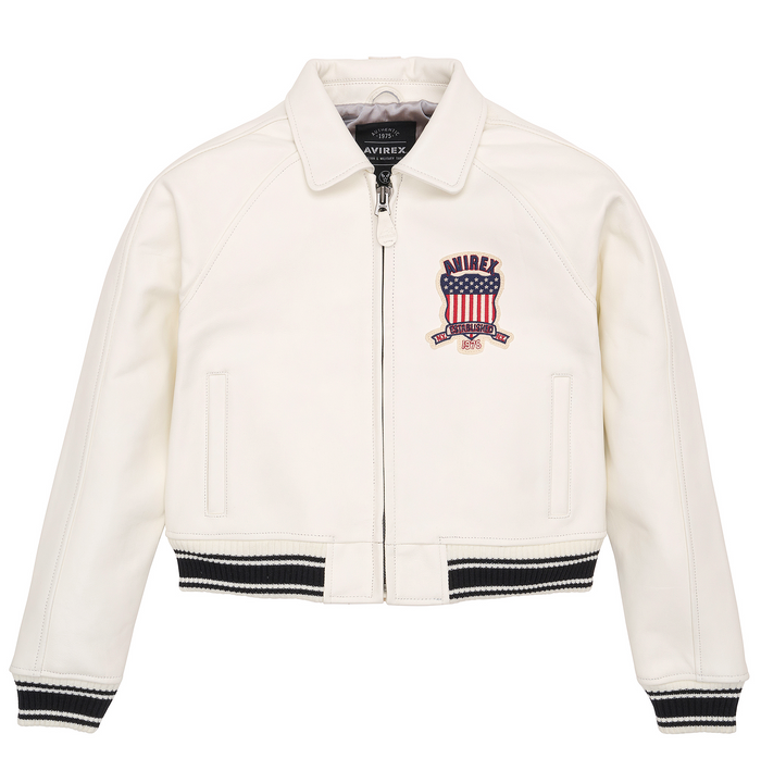 avirex CROPPED ICON JACKET SNOW WHITE
