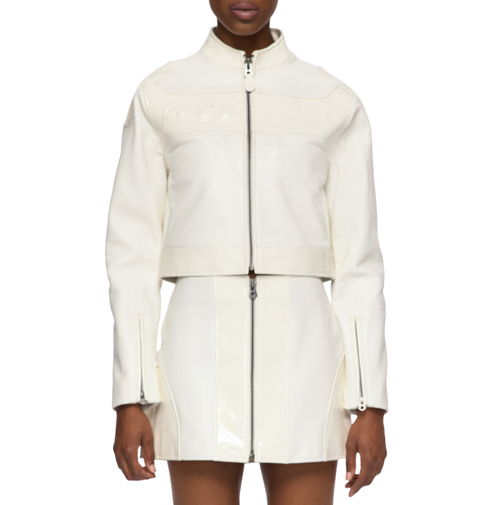 Avirex CROPPED PATENT LEATHER MOTO JACKET S