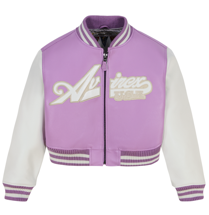 avirex CROPPED SCRIPT JACKET VIOLET