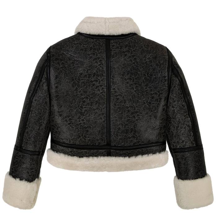 Avirex CROPPED SHEARLING JACKET S