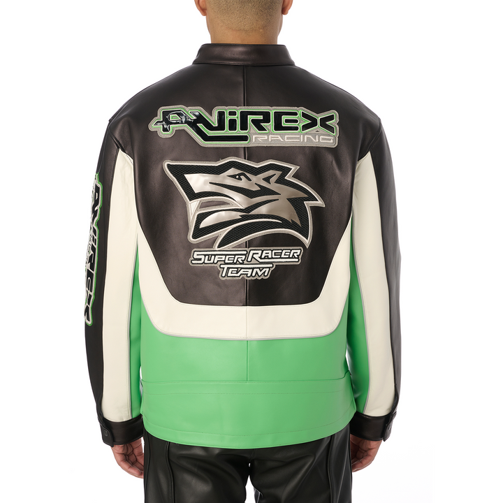Avirex LONE WOLF RACER JACKET LIME GREEN