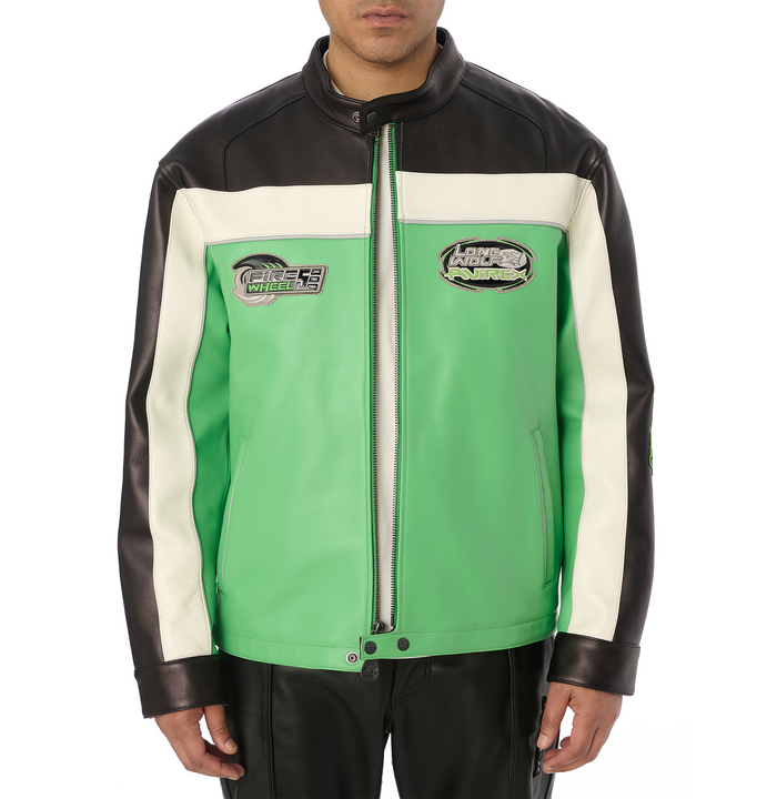 Avirex LONE WOLF RACER JACKET LIME GREEN