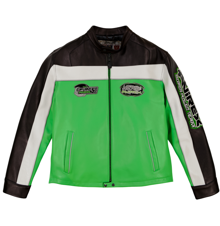 avirex LONE WOLF RACER JACKET LIME GREEN