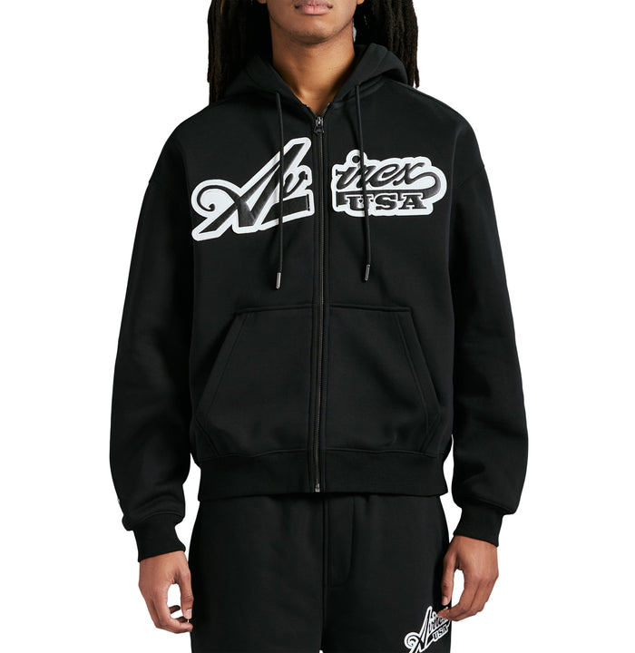 Avirex SCRIPT HOODIE BLACK
