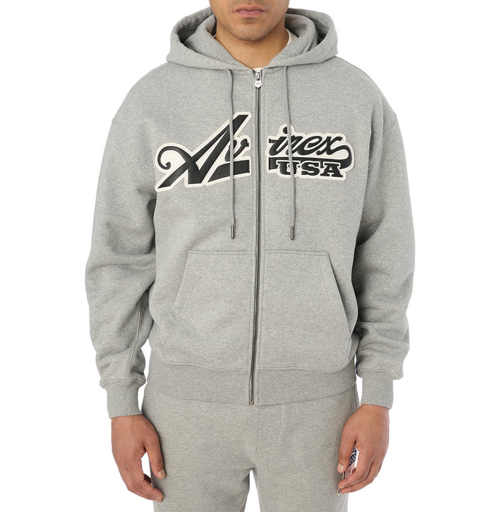 Avirex SCRIPT HOODIE HEATHER GREY