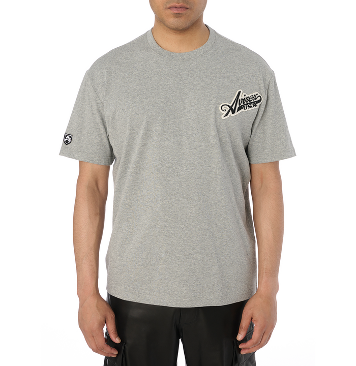 Avirex SCRIPT TEE HEATHER GREY