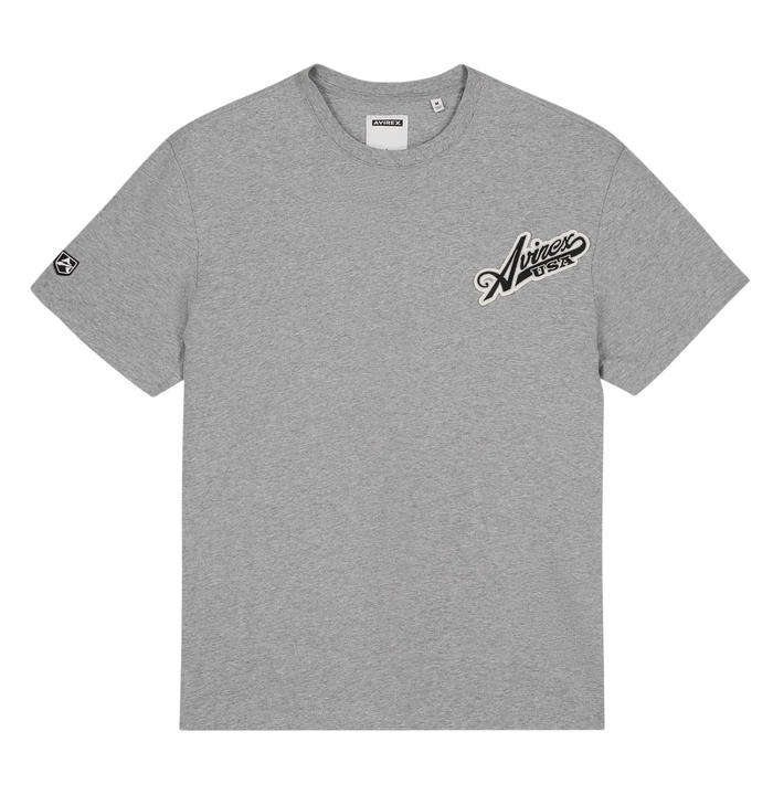avirex SCRIPT TEE HEATHER GREY