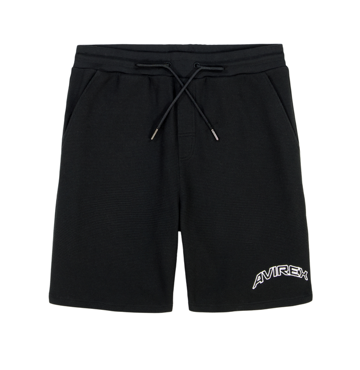avirex TENNIS WAFFLE SHORT BLACK