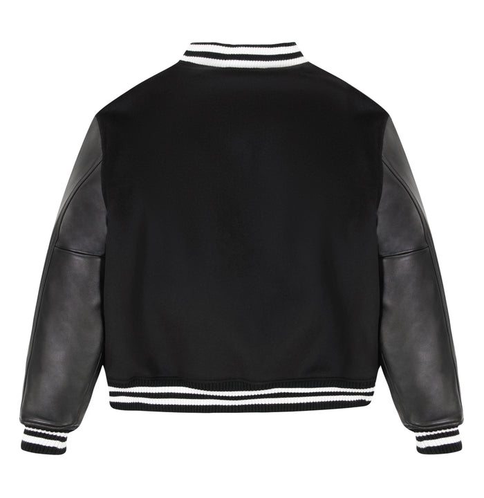 Avirex WOOL LEATHER VARSITY JACKET BLACK