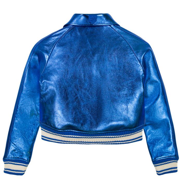 Avirex LIMITED EDITION CROPPED METALLIC ICON JACKET ELECTRIC BLUE