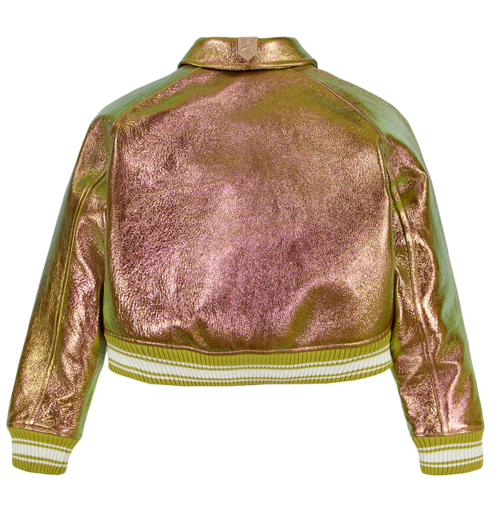 Avirex LIMITED EDITION CROPPED METALLIC ICON JACKET ROSE GOLD
