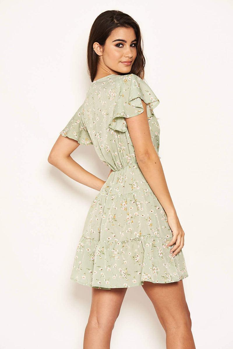 Ax Paris Mint Ditsy Print Summer Dress