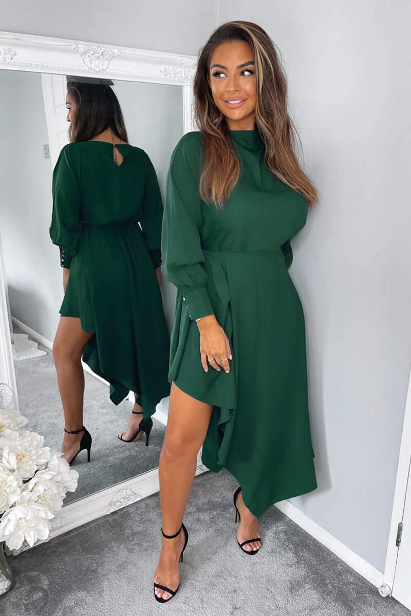 ax paris Teal High Low Skirt Midi Dress