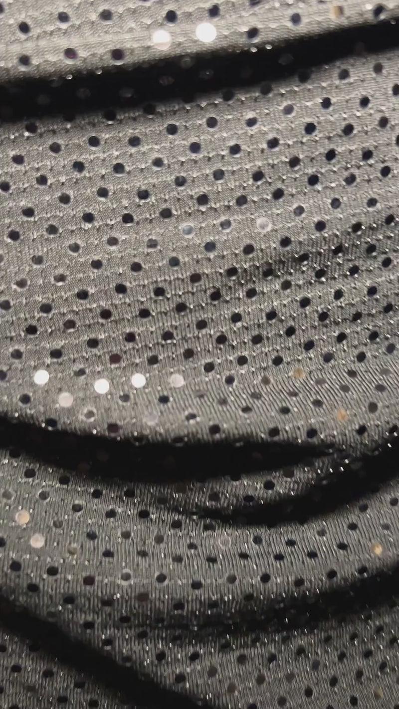 Ax Paris Black Sparkle And Sequin Long Sleeve Wrap Midi Dress