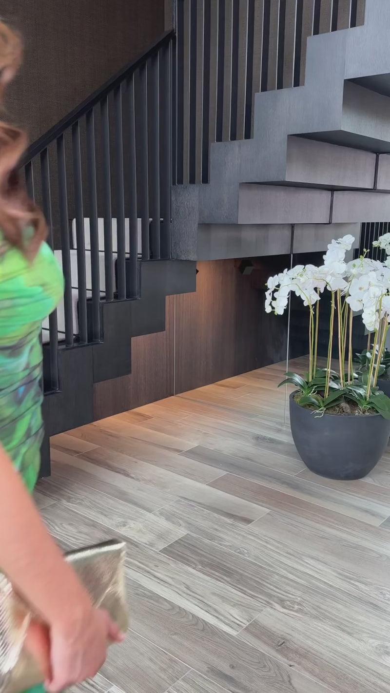 Ax Paris Green Watercolour Print Mesh Overlay Bodycon Midi Dress