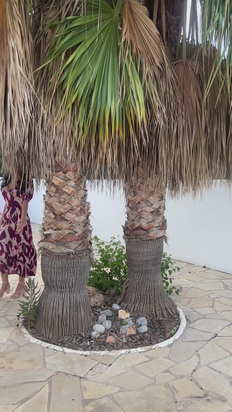 Ax Paris Purple And Cream Animal Print Puff Sleeve Smock Midi Dress