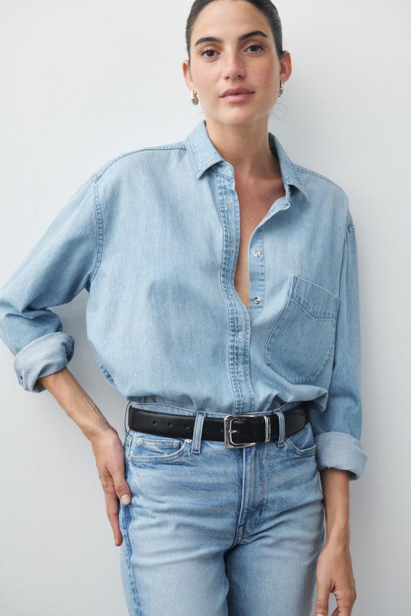 ayr Cotton Long Sleeve Shirt - The Deep End