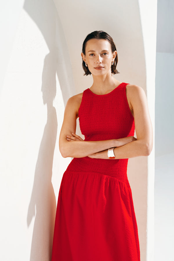 Ayr Premium Women's Smocked Midi Dress - The Scene