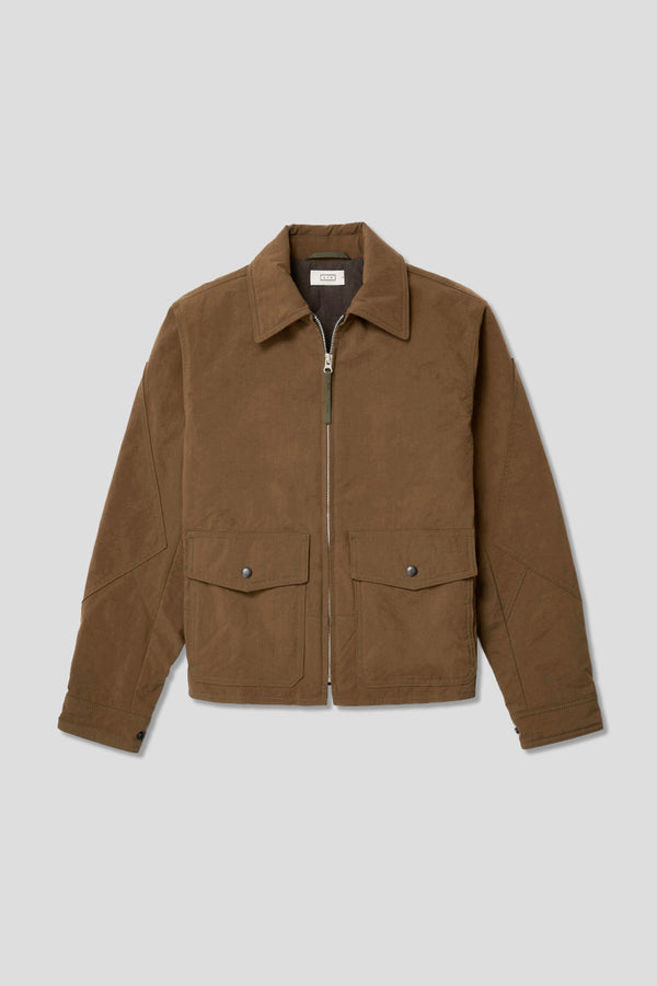 Ayr Classic Bomber Jacket In Cotton Twill Chino Weatherproof Nylon And 100% Leather - The Scrambler