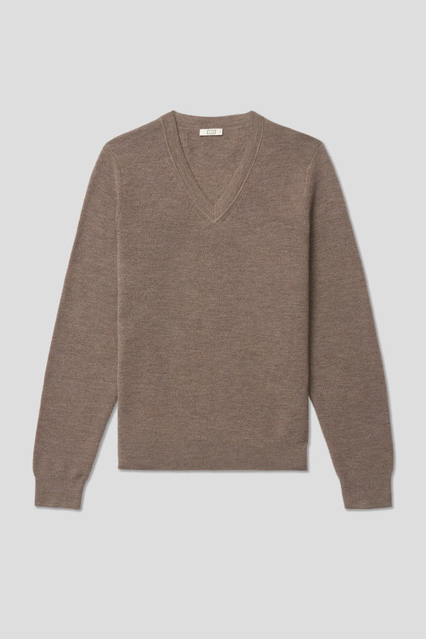 Ayr Extrafine Italian Merino Wool V-Neck Sweater - The Masters