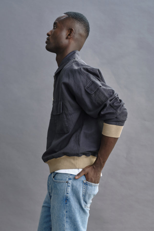 Ayr Garment Dyed Italian Cotton Linen Anorak Jacket - The Sideliner