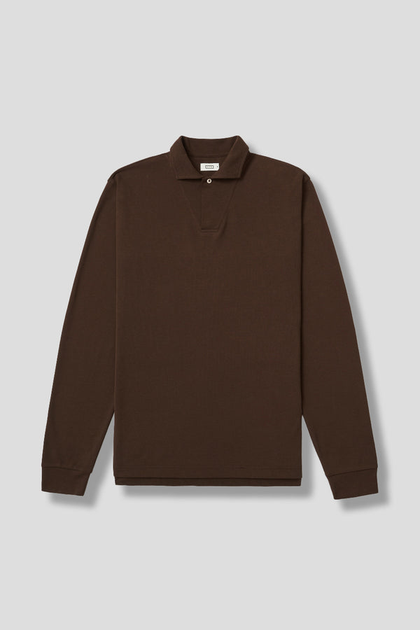 Ayr Long Sleeve Lightweight Pique Cotton Polo Shirt - The PhD