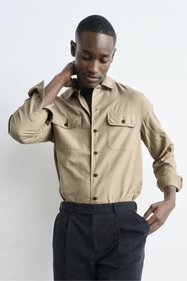 ayr Long Sleeve Woven Shirt in Indian Madras and Chambray - The Captain