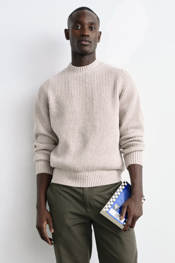 ayr Men's Premium Italian Cotton Ribbed Sweater - The Summit