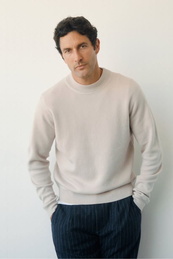 ayr Men's Premium Italian Merino Wool Mock Neck Sweater - The Sub