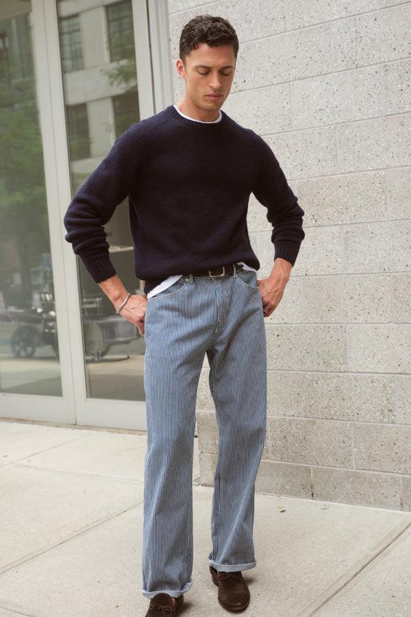 Ayr Midweight Relaxed Fit Pants In Canvas And In Vintage Denim Wash - The Houseplant
