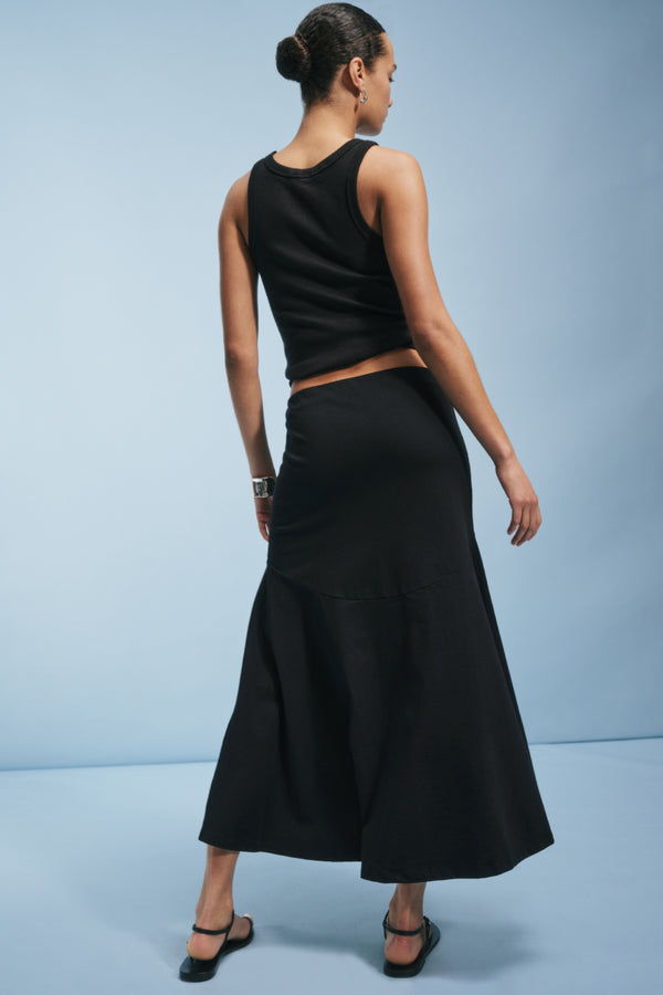 Ayr Pima Cotton Modal Black Skirt - The High Hopes Skirt