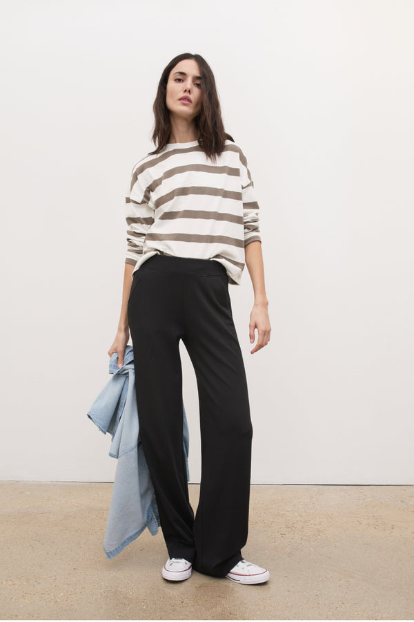 ayr Premium Cotton Long Sleeve Cropped T-Shirt - The Half Day