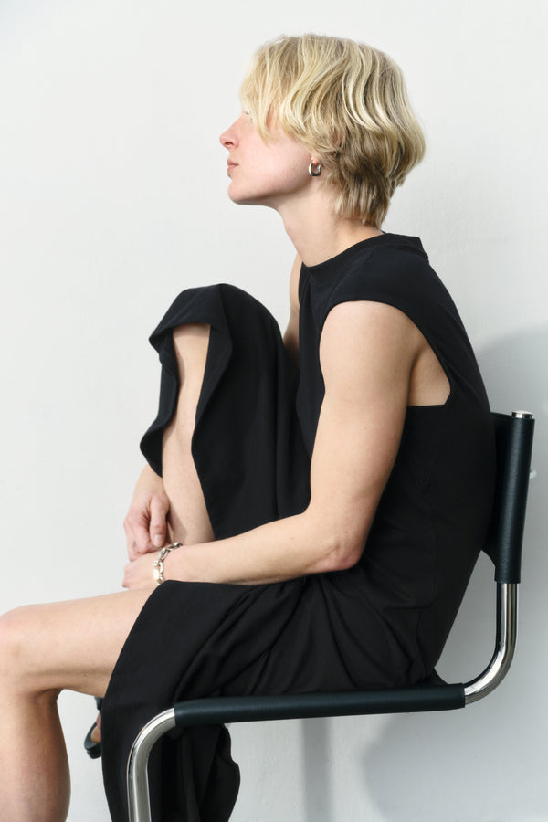 Ayr Premium Cotton Sleeveless Knit Dress - The Elixir
