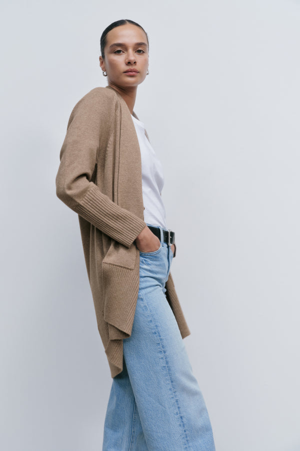 Ayr Premium Open Front Cashmere Cardigan - The Toast Cardi