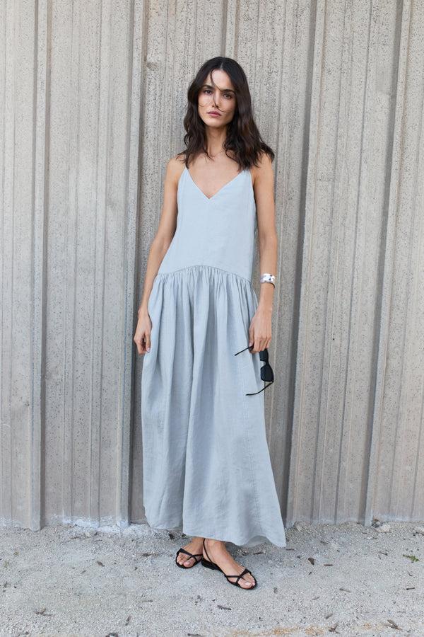 ayr Premium Women's Sleeveless Irish Linen Maxi Dress - The Hydro